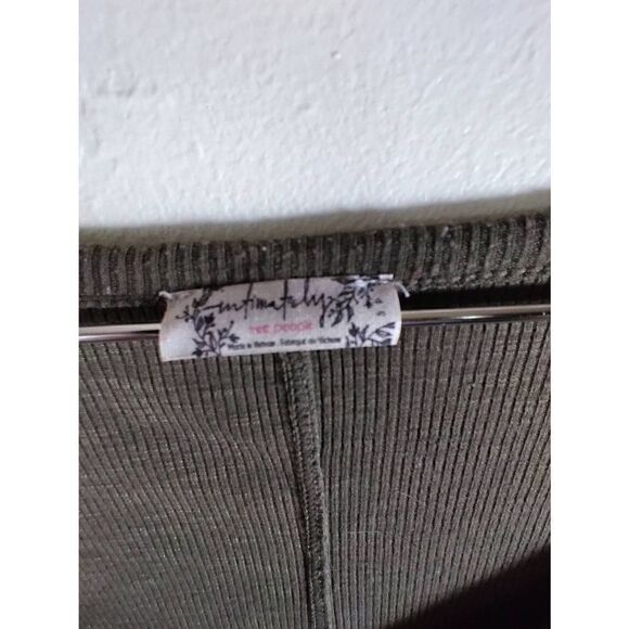 Free People Intimately Rock the Boat Thermal Top Green Women's Size Small Ribbed - Picture 3 of 7